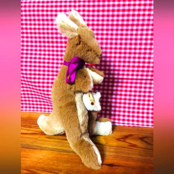 Vintage Stuffed Fur Kangaroo Joey Animal Stuffy Atralia Souvenir - Picture 2 of 8